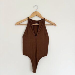Urban Outfitters | Ribbed V-Neck Bodysuit
